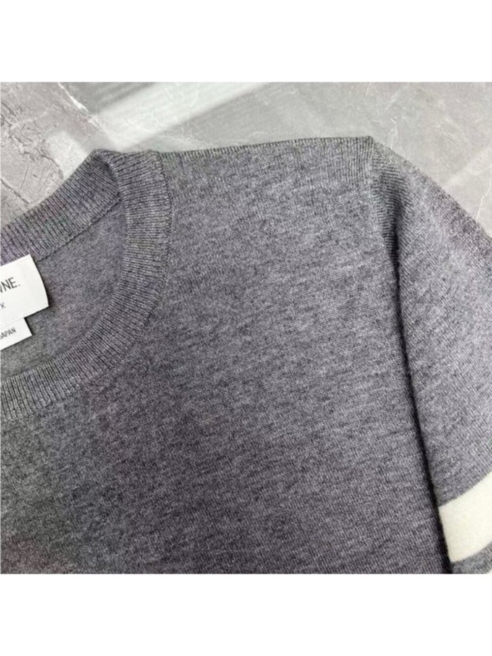 THOM BROWNE Four-Stripe Summer Knit Sweater, Crew Neck, Short Sleeve, Women's - Picture 4 of 9